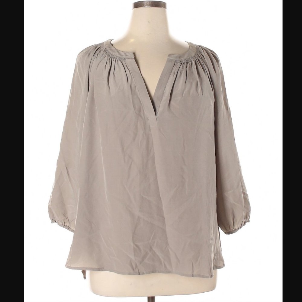 Max Studio 3/4 Sleeve 100% Silk Blouse XL